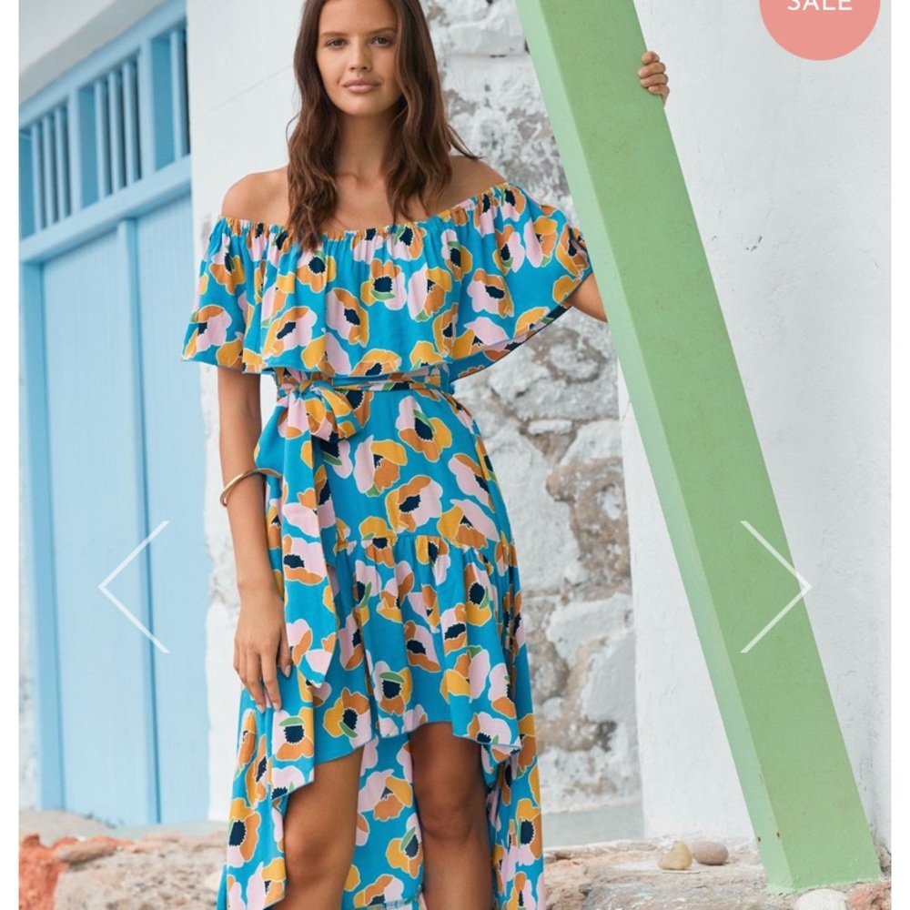 Mister Zimi Cleo off the shoulder ruffle dress